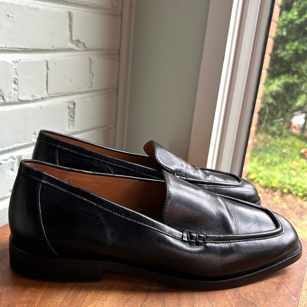 Madewell Bennie Leather Square Toe Loafer True Black 10 Quiet Luxury Old Money - Picture 5 of 7
